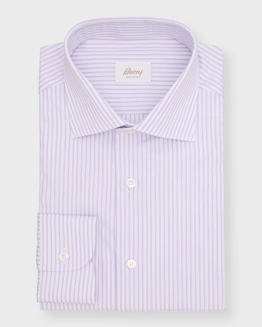 Brioni Cotton Micro-Stripe Dress Shirt