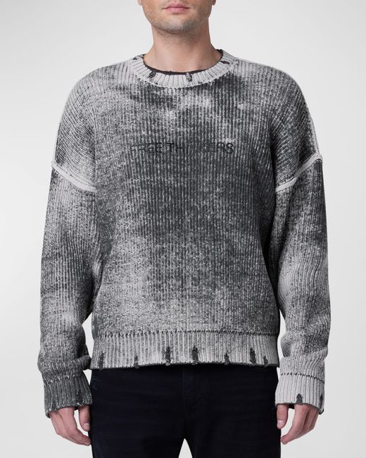 Hudson Distressed Two-Tobe Rib Sweater