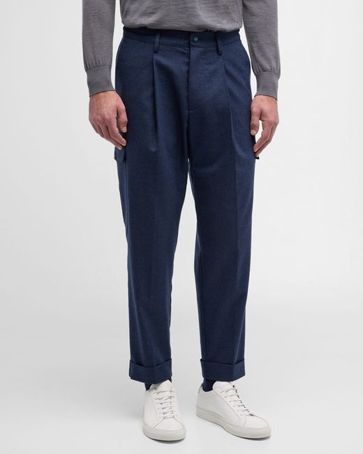 Knt Pleated Stretch Cargo Pants
