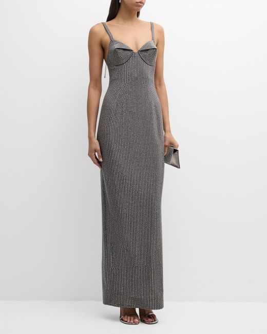 Area Strass-Embellished Cone-Bustier Gown