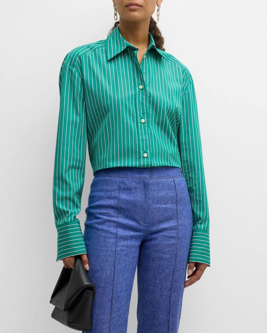 CALLAS Milano Lyn Striped Button-Down Cotton Shirt