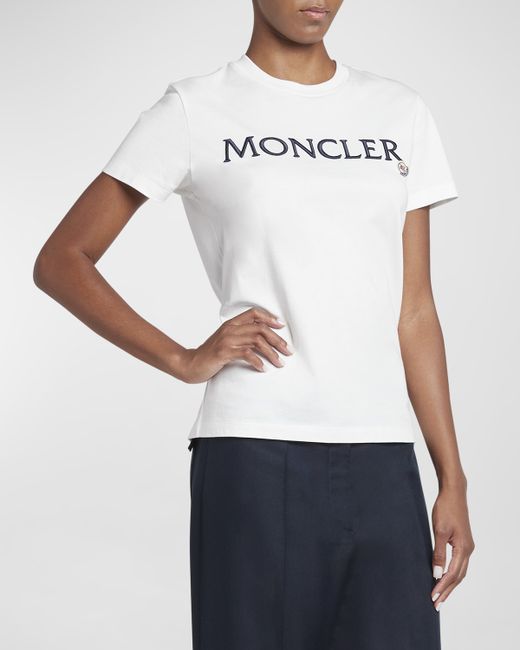 Moncler Embroidered Logo Short-Sleeve T-Shirt