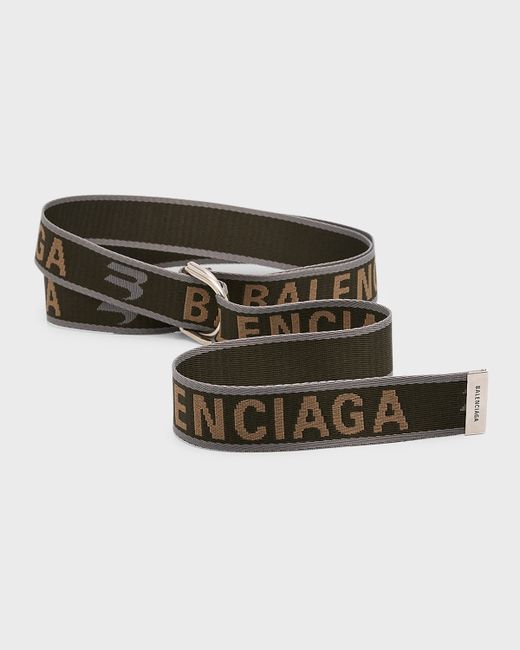 Balenciaga Webbed Logo D-Ring Belt