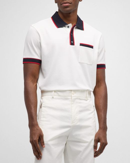 Moncler Contrast-Trim Polo Shirt