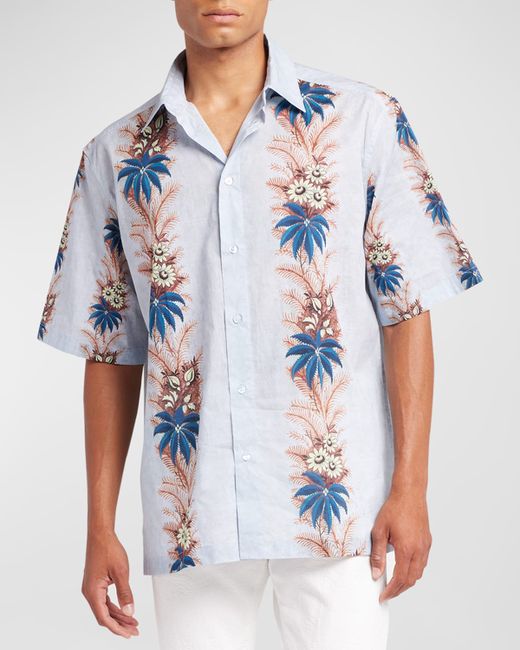 Etro Floral Stripes Button-Down Shirt