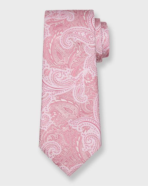 Brunello Cucinelli Silk-Cotton Tonal Paisley Tie