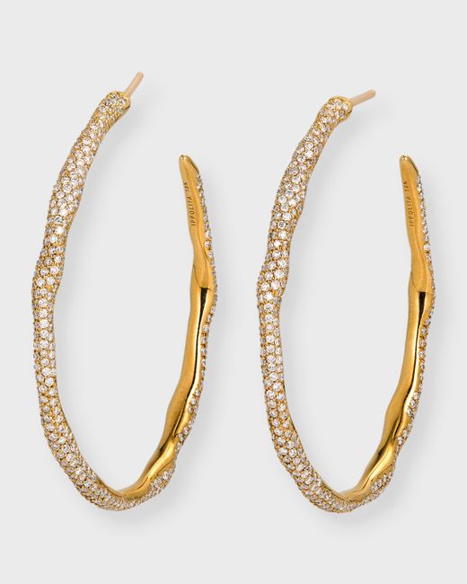 Ippolita Coral Reef 18K Gold Hoop Earrings with Diamonds