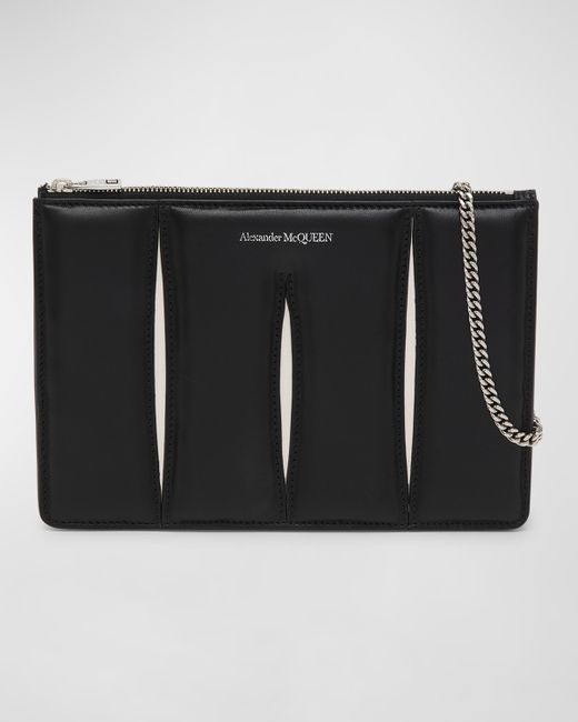 Alexander McQueen The Slash Zip Leather Pouch Shoulder Bag