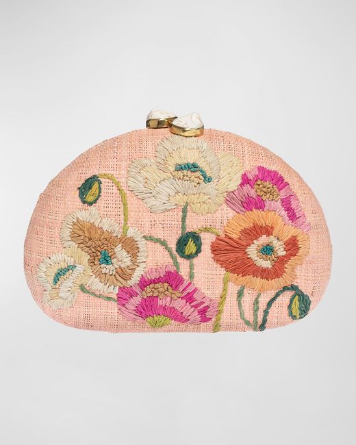 Rafe Berna Poppies Embroidered Clutch Bag