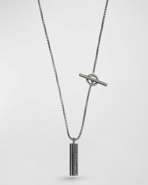 Marco Dal Maso Oxidized Silver Acies Pendant Necklace with Diamonds