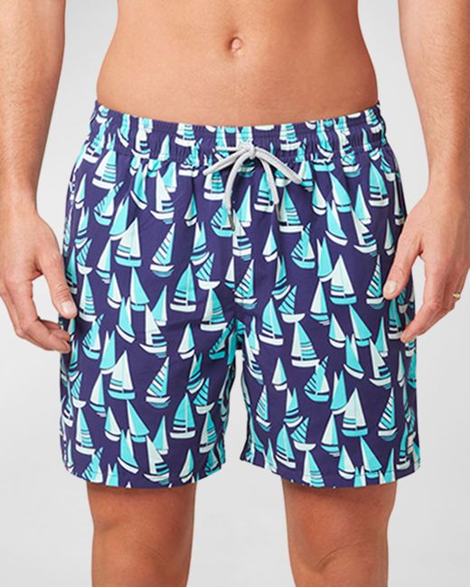 Tom & Teddy Boat-Print Swim Shorts