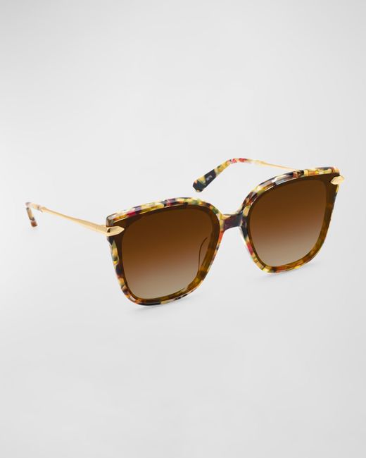 Krewe Dede Nylon Acetate Metal Butterfly Sunglasses