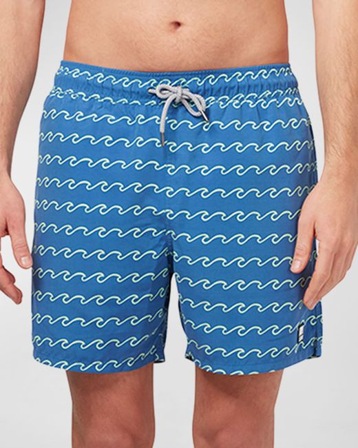 Tom & Teddy Wave-Print Swim Shorts