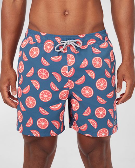 Tom & Teddy Citrus-Print Swim Shorts
