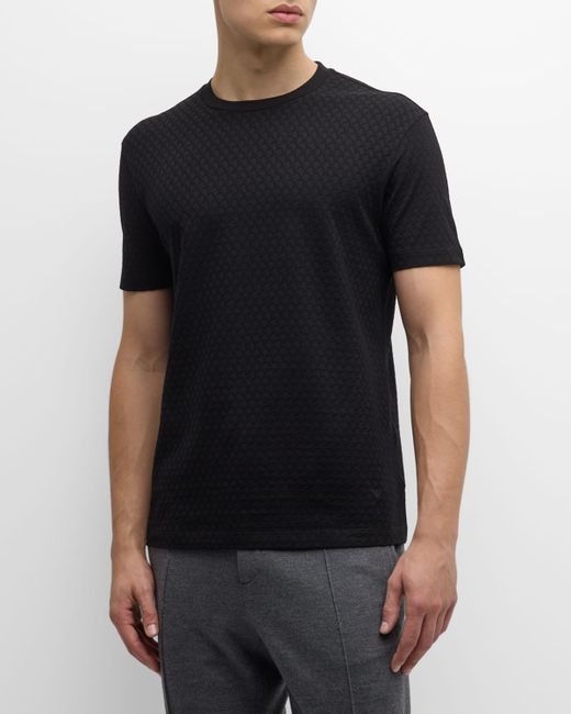 Emporio Armani Scallop-Textured Jersey Crewneck T-Shirt