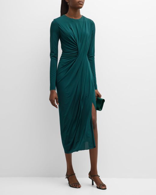 Jason Wu Collection Sheer Jersey Draped Midi Dress