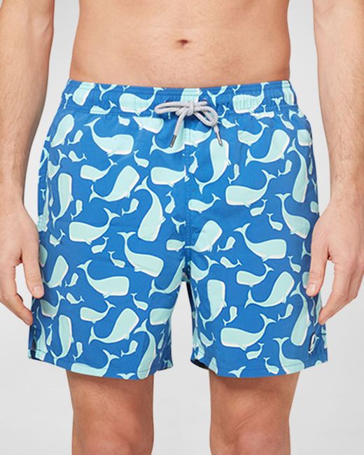 Tom & Teddy Whale-Print Swim Shorts