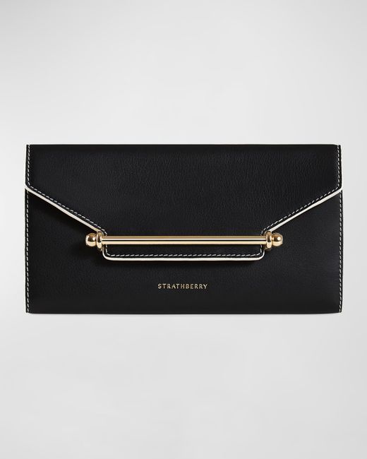 Strathberry Multrees Flap Leather Wallet on Chain