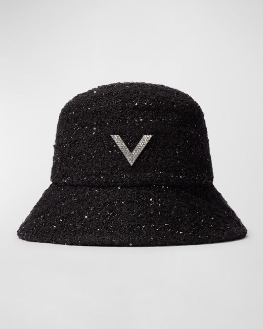 Valentino Embellished V-Logo Bucket Hat