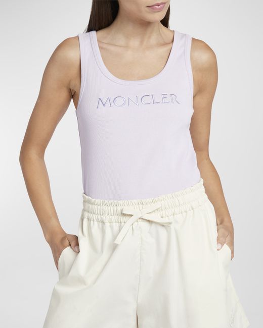 Moncler Embroidered Logo Jersey Tank Top