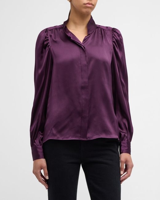 Frame Gillian Long-Sleeve Silk Top