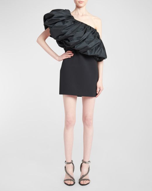 Emilio Pucci Balloon Ruffle One-Shoulder Mini Dress