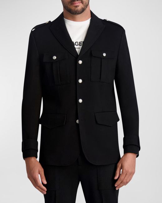 Karl Lagerfeld Military Jacquard Blazer