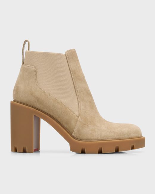 Christian Louboutin Suede Sole Chelsea Ankle Booties