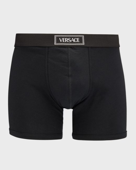 Versace Cotton Jersey Logo Boxer Briefs