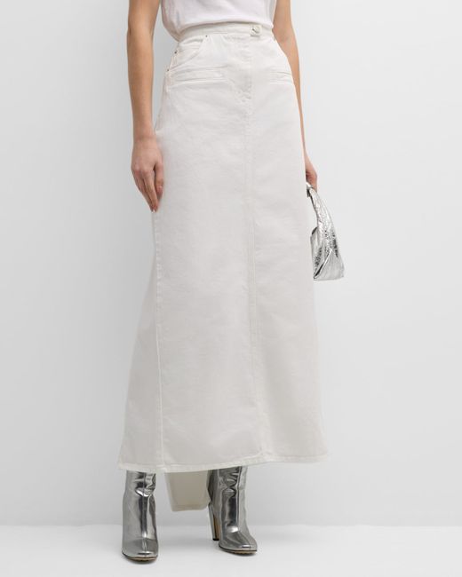 Courrèges Heritage High-Waist Vented-Back Maxi Denim Skirt