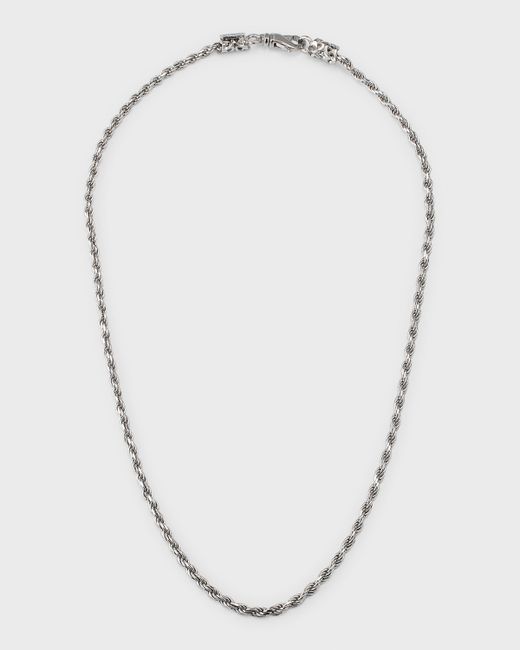 Emanuele Bicocchi Sterling Thin Rope Chain Necklace 22L