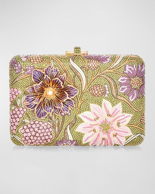 Judith Leiber Couture Dancing Floral Crystal Clutch Bga