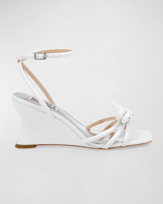 Badgley Mischka Luciana Knot Ankle-Strap Wedge Sandals