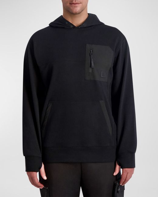 Karl Lagerfeld Solid Hoodie With Chest Pocket
