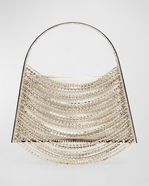 Benedetta Bruzziches Lucia the Sky Chain Crystal Top-Handle Bag