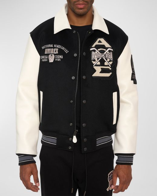 Avirex Omega Wool Leather Varsity Jacket