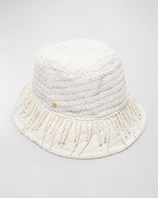 Lele Sadoughi Pearly Tweed Bucket Hat