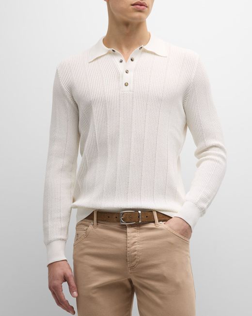 Brunello Cucinelli Cotton Ribbed Polo Sweater