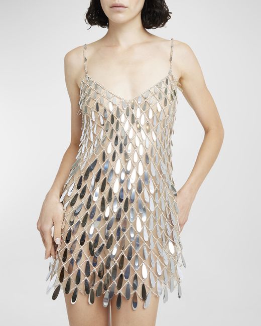 Valentino Garavani Bead Embellished Tulle Sleeveless Mini Dress