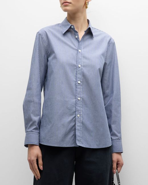 Nili Lotan Raphael Striped Long-Sleeve Classic Shirt