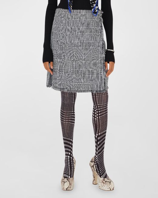 Burberry Check Wrap Skirt with Belted Detail