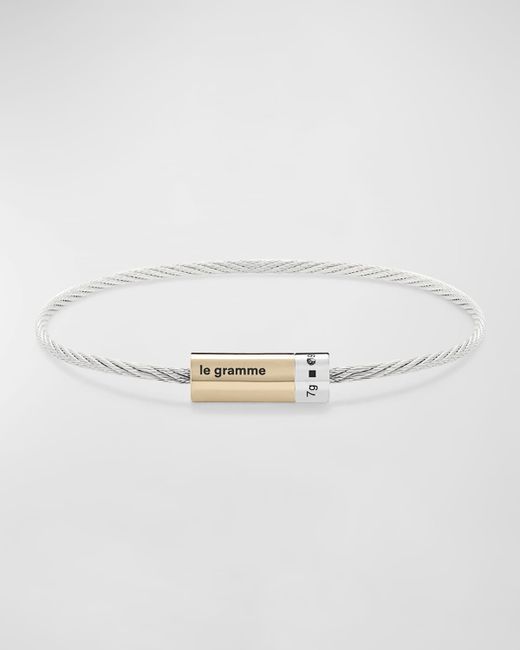 Le Gramme Polished Two-Tone Cable Bracelet