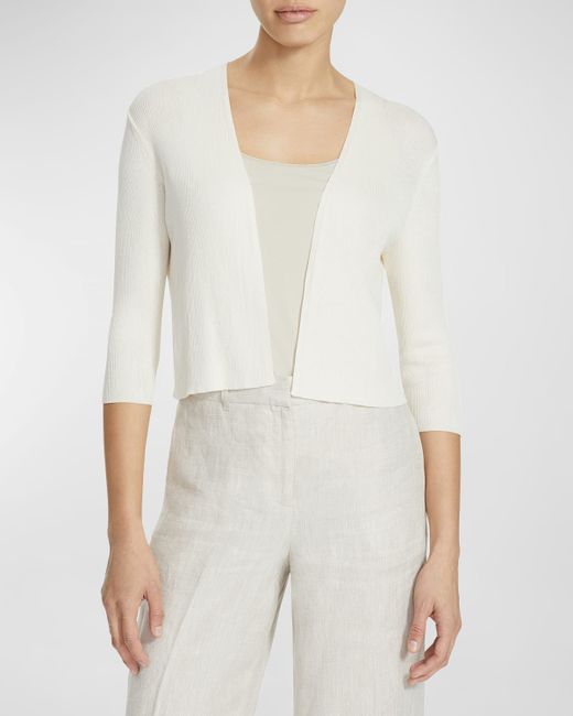Lafayette 148 New York Cropped Open-Front Cardigan