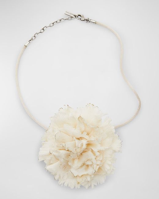 Saint Laurent Crumpled Flower Necklace