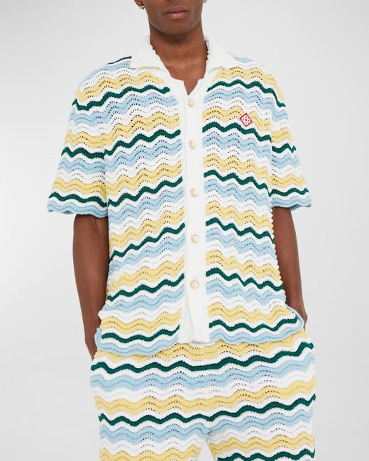 Casablanca Boucle Wave Camp Shirt