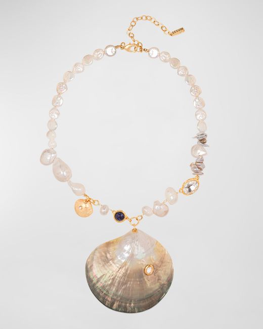 Sequin Shell Necklace with Mother-Of-Pearl