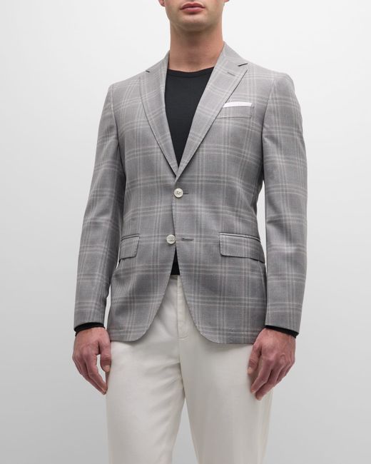 Boss Wool Check Two-Button Sport Coat