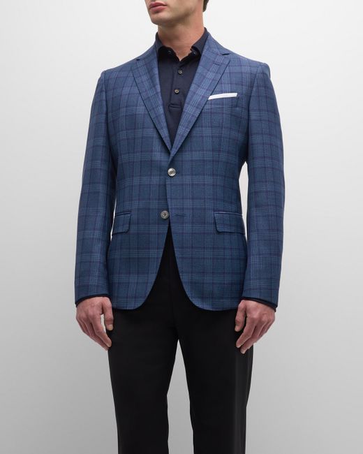 Boss Wool Check Two-Button Sport Coat