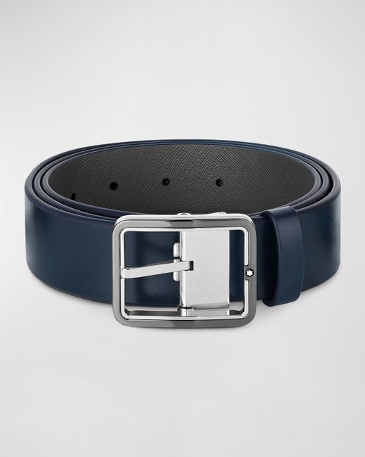 Montblanc Rectangle-Buckle Reversible Leather Belt 35mm