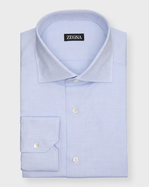 Z Zegna Cotton Micro-Structure Dress Shirt